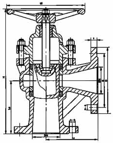 角式柱塞閥U44 UJ44結(jié)構(gòu)示意圖 角式柱塞閥U44 UJ44結(jié)構(gòu)示意圖